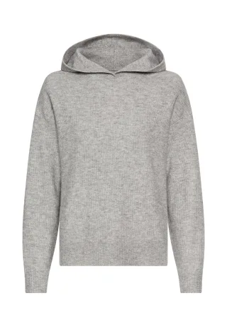 camel active - Strickpullover mit Kapuze grey melange - Gr. - M