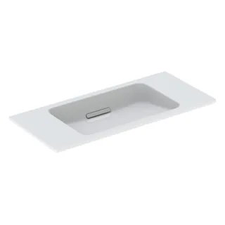 Geberit ONE Waschtisch, schwebendes Design, 90x40cm ohne Hahnloch, Ül.verdeckt, weiss/glanzchrom Tec 500390011