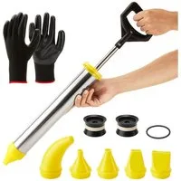 Youyijia Multi-Tool 5-in-1-Mörtelspritze mit Edelstahldüsen – Betonmörtelpistole zum
