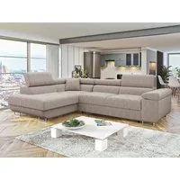 MIRJAN24 Ecksofa Torezio Cord, mit Bettkasten und Schlaffunktion, Einstellbare Kopfstützen, 274x203x70-90 cm