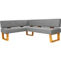 OTTO home Eckbank Ponza Polsterbank, Esszimmerbank, mit Massivholzgestell, Küchenbank in tollen Farben, Breite 201x161 cm