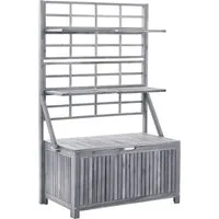vidaXL Gartenbox, Aufbewahrungstruhe mit Rankgitter 99x55x160cm Massivholz Akazie