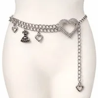 Der Trachtler Kettengürtel Damen Silber Trachtengürtel im Charivari-Style mit Strass