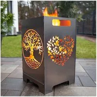 tuning-art Feuerkorb FK01-H45 Feuertonne Feuerschale Rostpatina Massiv Stabiler Stand