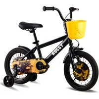 Vankel Kinderfahrrad 12-16 Zoll, ab 2 Jahren, BMX-Design, mit Stützrädern & Rücktrittbremse, 1 Gang, Jungenfahrrad mit Korb, Schutzbleche, Kettenschutz