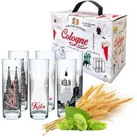 3forCologne Bierglas 3forCologne Kölschglas-Mix 6er Pack je 0,2ml Et Kölsches Grundgesetzt & Kölner Dom Biergläser, Kölner-Stangen, Trinkgläser