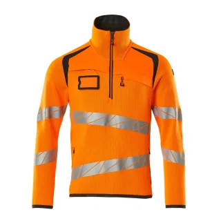 MASCOT Herren Strickpullover mit kurzem Reißverschluss ACCELERATE SAFE Hi-vis Orange / Dunkelanthrazit 5XL - 19005-351-1418-5XL