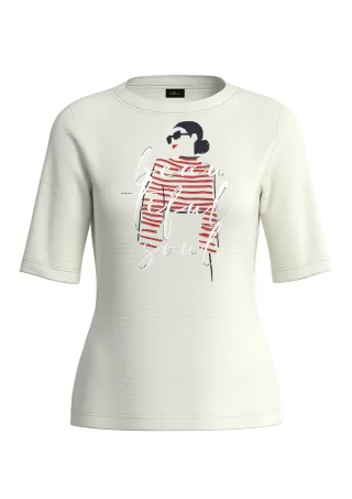 s.Oliver BLACK LABEL - T-Shirt creme - Gr. - 36