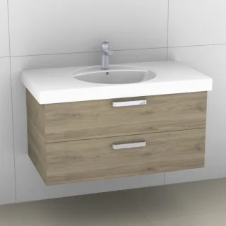 Artiqua 413 Waschtischunterschrank für Preciosa 124200, 124220 Sanremo Eiche quer NB, 413-WU2L-K43-7 413-WU2L-K43-7144-428
