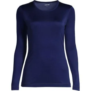 Seidenunterhemd mit Rundhalsausschnitt für Damen in Plus-Größe, Damen, size: plus, Blau, Seide, by Lands' End