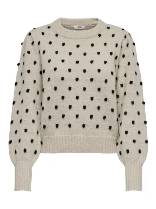 JDY - JDYSIGRID LIFE L/S ON PUFF PULL KNT NOOS Cement - Gr. - XL