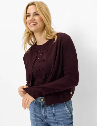Brax Damen Cardigan Style ANN blackberry violet, dunkles lila, Gr. 38