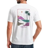 Neverless Print-Shirt Herren T-Shirt Backprint - Surf Design Golden Hours - Baumwollshirt mit Print