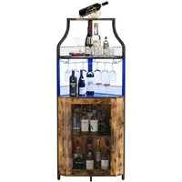 GarveeMore Weinschrank Weinregal Eckschrank Weinständer Barschrank mit Glashalter