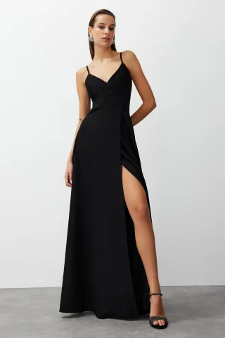 Langes, figurbetontes Abendkleid für Damen, einfarbig, ideal für Abschlussball und Abiball