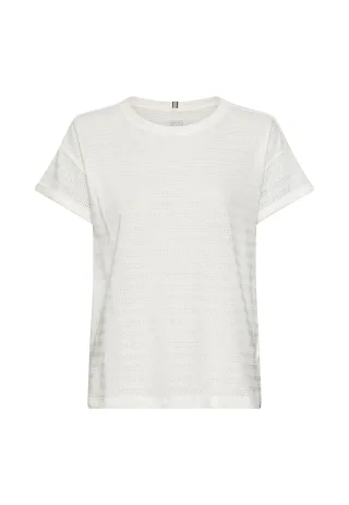 camel active - T-Shirt mit Rundhalsausschnitt aus reiner Baumwolle milkwhite - Gr. - S