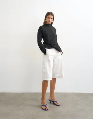 topshop - TSTIPPA BAT SLEEVE TOP WVN Black - Gr. - 38