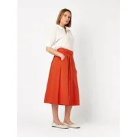 TONI Sommerrock Midi Skirt mit Bundfalten und Gürtel