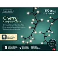Lumineo LED-Lichterkette Lumineo Lichterkette CHERRY Compact Twinkle 350 LED 7,5 m warm weiß, Indoor/Outdoor, 8 Funktionen, 8h-Timer, + 5 Meter