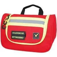 tee-uu Kulturbeutel Tee-uu HERO Waschbeutel / Kulturtasche Rot (1-tlg., robust & praktisch), mit Rettungsdienst- / Feuerwehr-Emblem