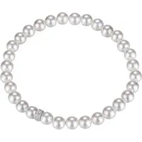 Firetti Perlenarmband Schmuck Geschenk Silber 925 Armschmuck Armkette Rondell, mit Zirkonia (synth), mit Amazonit- oder Muschelperlen