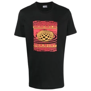 Diesel Industrial Design Schwarzes T-Shirt