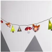 Lights4fun LED-Lichterkette 16er Woodland Filz Kinder Lichterkette