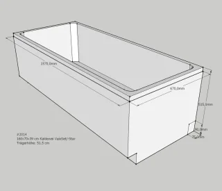 Neuesbad Wannenträger für Kaldewei Dyna Set/Star Nr.632/633 160x70x39 SW11188