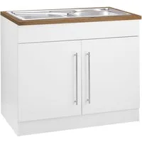KOCHSTATION Spülenschrank KS-Samos 100 cm breit, inkl. Einbauspüle