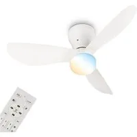 Briloner Leuchten LED Deckenleuchte LUFITO, Ventilatorfunktion, dimmbar über Fernbedienung, LED fest integriert, warmweiß - kaltweiß, Schlafzimmer, Wohnzimmer, Esszimmer, Flur, Küche