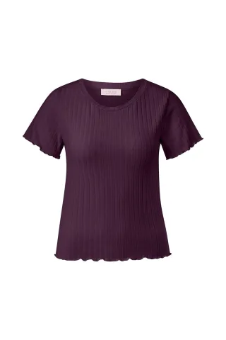 Rich & Royal - Rib T- Shirt mulberry - Gr. - XL