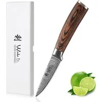 Wakoli Obstmesser EDIB Sakura Damast Officemesser Küchenmesser 8 cm Klinge, aus 67 Lagen Damaststahl, VG-10 Kern