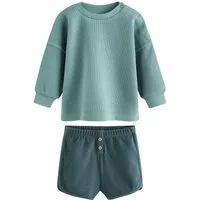 Next Shirt & Shorts Baby Langarmoberteil und Shorts im Set (2-tlg)