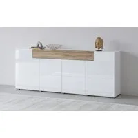 OTTO home Sideboard Toledo,Breite 208cm,moderne Kommode mit dekorative Fräsungen,grifflos, Kombikommode mit viel Stauraum, Einlegeböden verstellbar