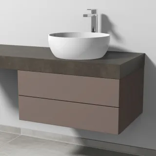 Sanipa Waschtischunterbau mit Auszügen 2morrow (P3301) 340x700x520 Taupe-Matt, P33011T P33011T