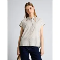 TOM TAILOR Denim Kurzarmbluse Blusen & Shirts Bluse mit Streifenmuster