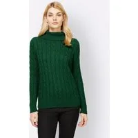 heine Strickpullover Rollkragen-Pullover Langarm Feinstrick, Zopfmuster
