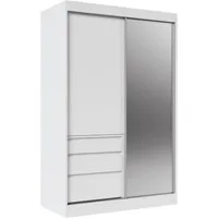 MOEBLO Schiebetürenschrank Havero (Schwebetürenschrank Schrank Garderobe Schiebtüren Schlafzimmer, Wohnzimmerschrank mit Spiegel, Moderner Kleiderschrank mit Spiegel, Schubladen & Kleiderstange) (BxHxT): 140/180 x 216 x 65 cm