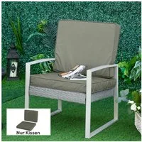 Outsunny Sitzkissen 2er-Set, 56 x 52 cm, mit Reißverschluss, 7cm dick, waschbar, für Haus, Garten, Auto, Büro, Sofa, Stühle, Dunkelgrau