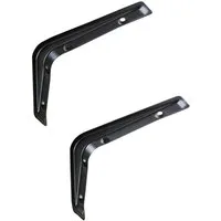 SO-TECH® Wandregalhalter Regalkonsole RK15 Regalwinkel Regalträger Wandkonsole, 2-tlg., Regalhalterung schwarz 121 x 83 mm, 2 Stück
