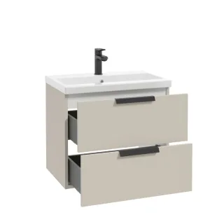 Neuesbad Serie 40 Waschtischunterschrank mit 2 Schubladen, B:600,H:500,T:450mm, Korpus/Front: kaschm NB1DF001-D-060711