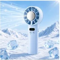 MOPUEA Handventilator Mini-Handventilator mit Eiskompressenfunktion LED-Display, 100 Geschwindigkeitsstufen für Reise, Outdoor, Zuhause