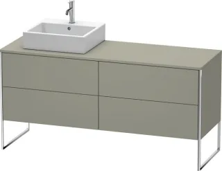 Duravit XSquare Konsolenwaschtischunterbau bodenstehend Stein Grau Seidenmatt 1600x548x778 mm - XS49 XS4924L9292