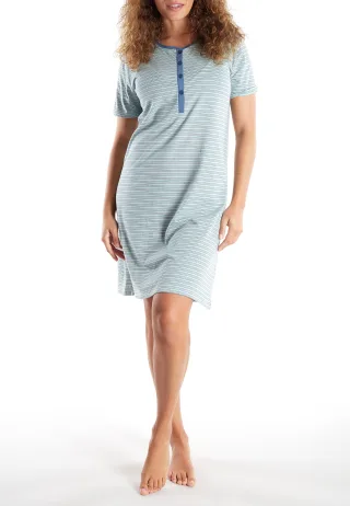 götzburg bodywear - Nachtwäsche Weiblich blau-mittel-ringel - Gr. - 40