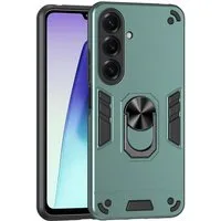 Wigento Handyhülle Armor Magnet Ring für Samsung Galaxy S26 5G Halter Hülle Grün 6,3 Zoll, Stoßfeste Hülle mit 360-Grad-Ringhalter