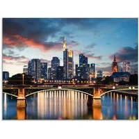 Artland Glasbild Frankfurt am Main Skyline II, Deutschland (1 St), in verschiedenen Größen