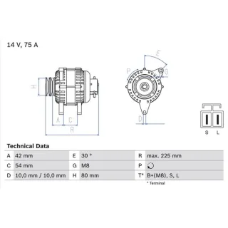 Bosch Lichtmaschine Mitsubishi L L200 Pajero 2,5