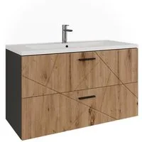Vicco Badmöbel-Set Irma, Anthrazit/Goldkraft Eiche, 2 Teile, (2-St., 2er Set)