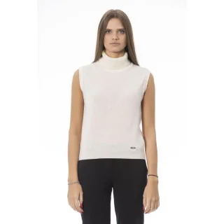 Baldinini Trend Weißer Wollpullover für Frauen