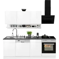 KOCHSTATION Küchenzeile KS-Virginia,neu in verbesserter Ausführung, Breite 220 cm, Soft-Close, wahlweise mit E-Geräten